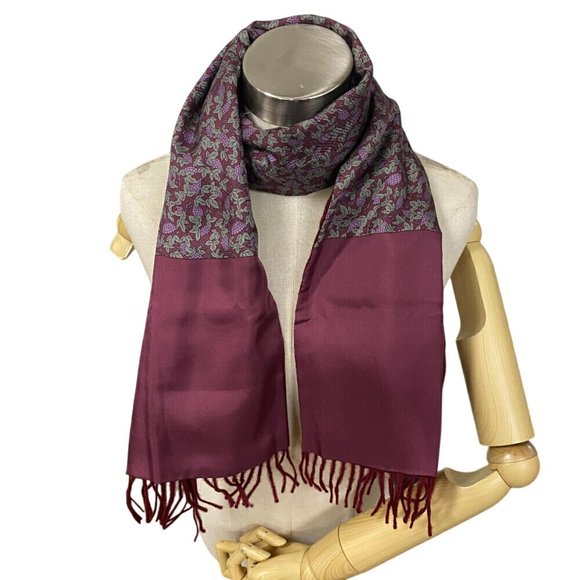 HERMES Fluffy Thick Scarf Wine Red - Picture 8 of 8